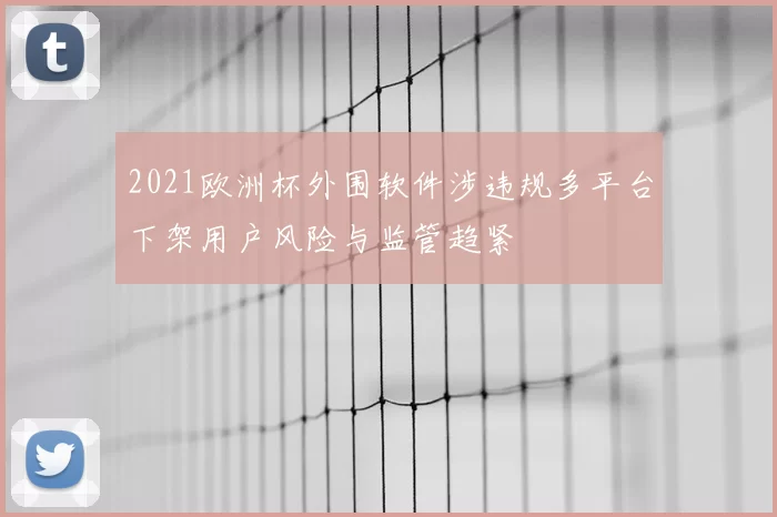 2021欧洲杯外围软件涉违规多平台下架用户风险与监管趋紧